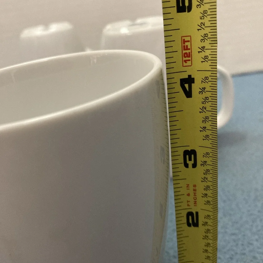 Ikea 365+ Susan Pryke White Square Bottom Coffee/Tea Mugs (21986) - Set of 4